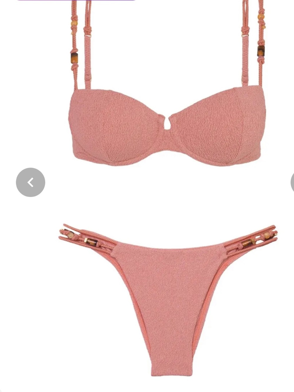NWT ViX FIRENZE FLORA BIKINI BOTTOMS BRAZILIAN CUT BOHO BEADED WMNS SZ S